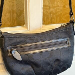 Coach Small Black & Gray Crossbody Bag with Signature Monogram